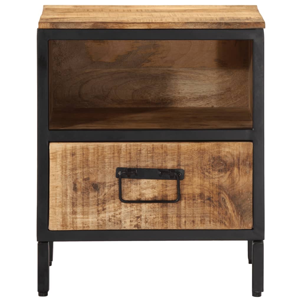 Mesita De Noche Madera Maciza De Mango 40x35x50 Cm_1