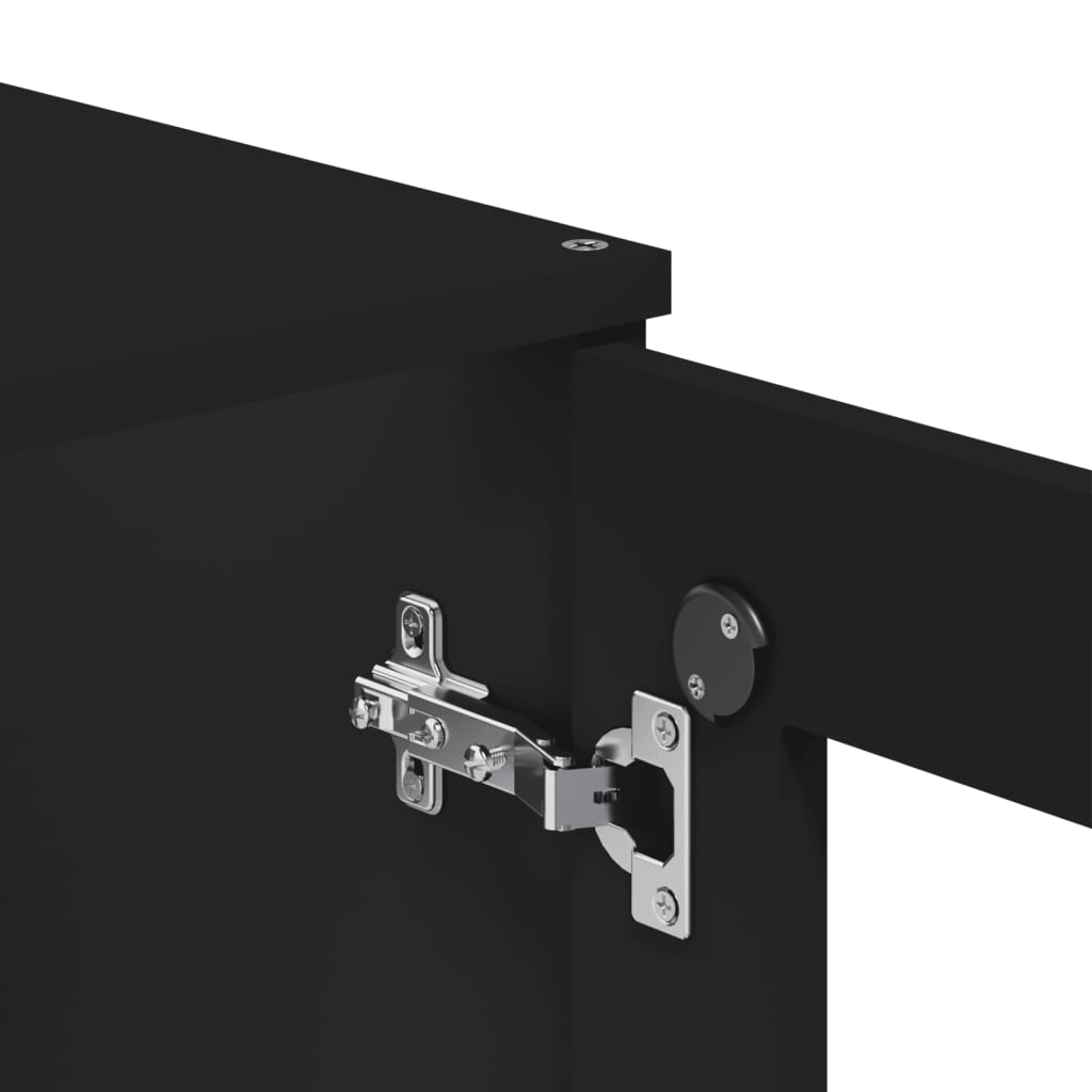 Aparador Alto Viken Madera Maciza De Pino Negro 80x40x200 Cm / Vetonek_5