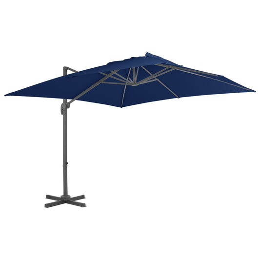 Vidaxl Sombrilla Voladiza Con Poste De Aluminio Azul Marino 3x3 M_0
