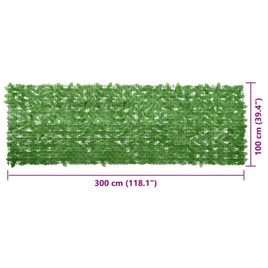 Vidaxl Toldo Para Balcón Con Hojas Verde 300x100 Cm_2
