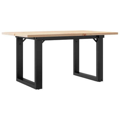 Mesa De Centro Marco O Madera Maciza Pino Y Acero 80x50x40 Cm_0