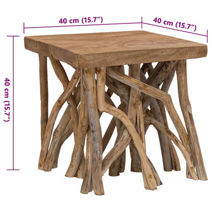 Mesa De Centro De Troncos Madera Reciclada Mixta 40x40x40 Cm_4