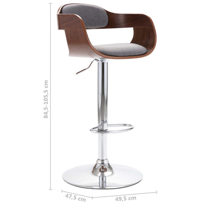 Taburete De Cocina Madera Contrachapada Y Tela Gris_5