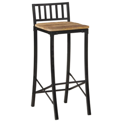 Taburetes Altos 2 Uds Madera Maciza De Mango Rugosa_0