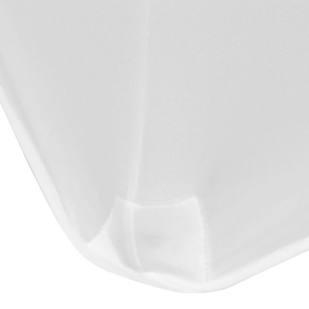 Vidaxl Funda Elástica Para Mesa 2 Uds 183x76x74 Cm Blanco_2