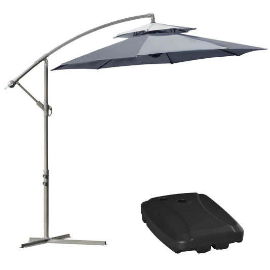 Outsunny Conjunto De Sombrilla Incluye 1 Sombrilla De Jardín Y 1 Base_0
