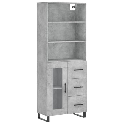Aparador Alto Madera Contrachapada Gris Hormigón 69,5x34x180 Cm_1