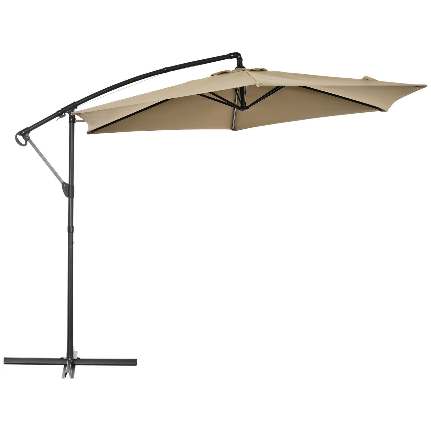 Outsunny Sombrilla Excéntrico Ø295x236 Cm Con Manivela Manual Protección Uv30+_0