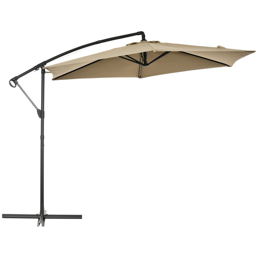 Outsunny Sombrilla Excéntrico Ø295x236 Cm Con Manivela Manual Protección Uv30+_0