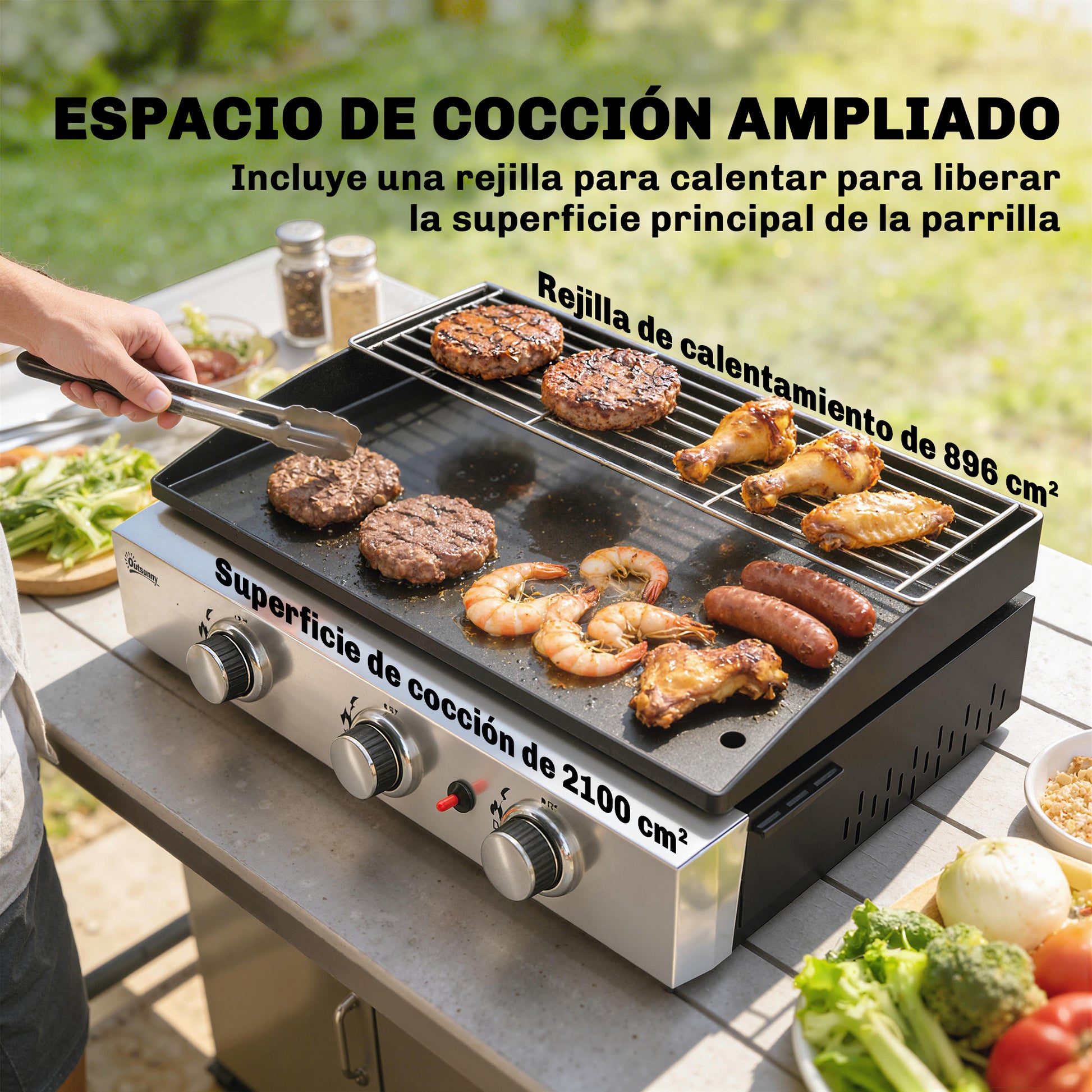 Outsunny Barbacoa De Gas Bbq Gas Con 3 Quemadores 7_4