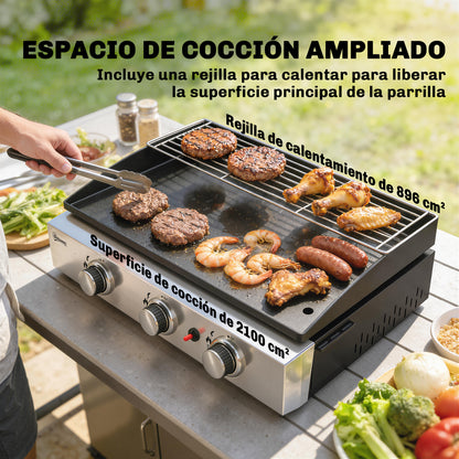 Outsunny Barbacoa De Gas Bbq Gas Con 3 Quemadores 7_4