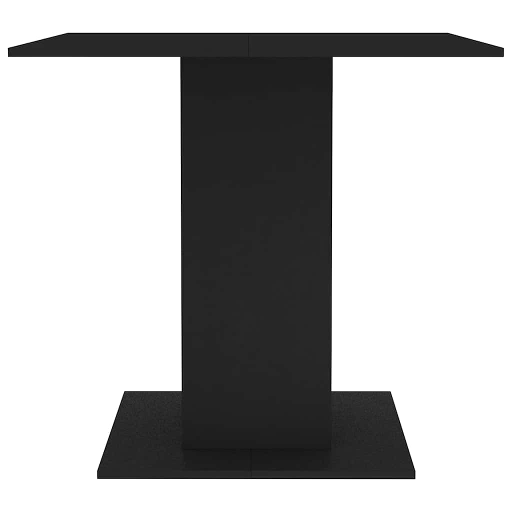 Mesa De Comedor De Madera Contrachapada Negro 80x80x75 Cm_2