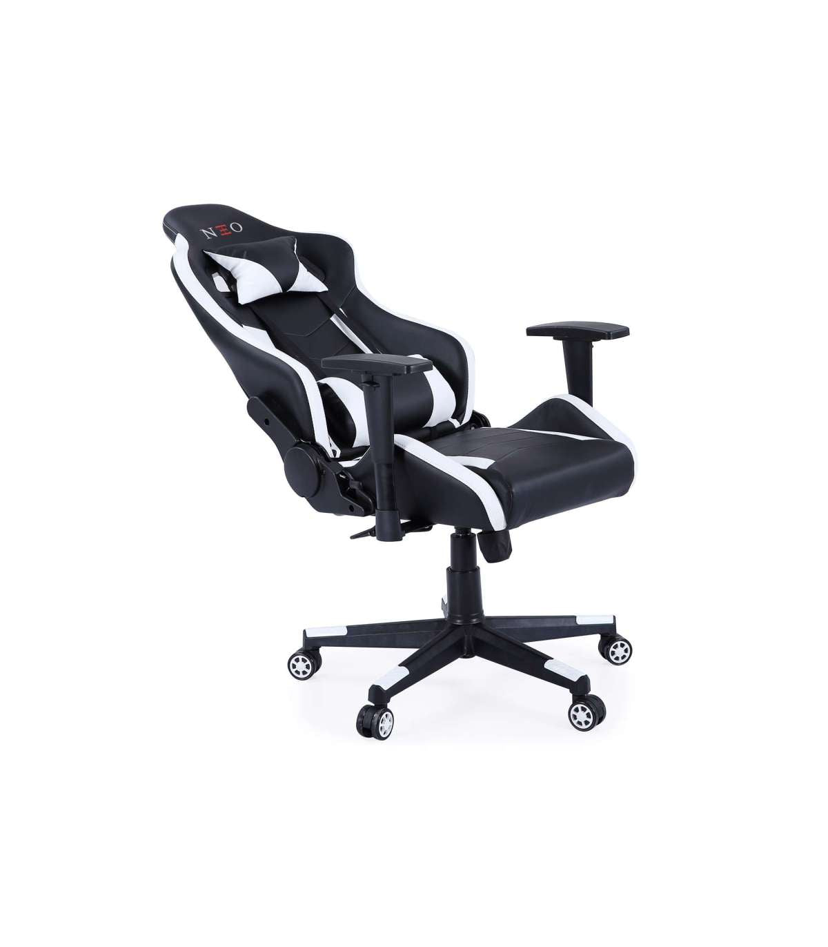 Sillón Gamer Giratorio Neo Pro Regulable Tapizado En Símil Piel Negro/blanco, 65 X 65 X_2