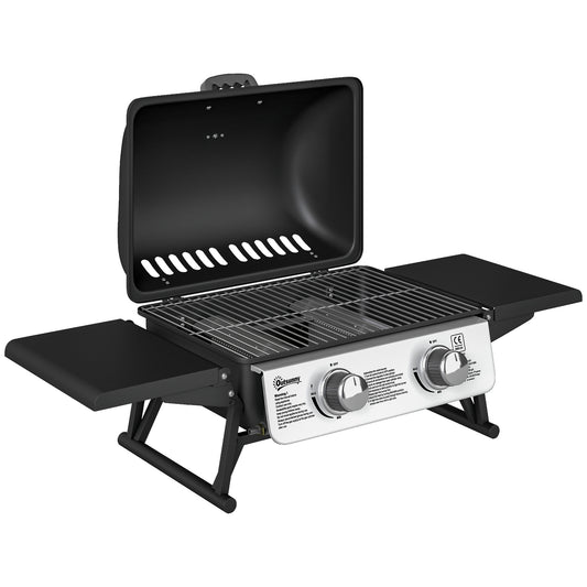 Outsunny Barbacoa De Gas Con 2 Quemadores De Acero Inoxidable 5_0