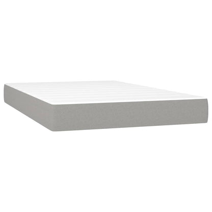 Cama Box Spring Con Colchón Tela Y Led Gris Claro 120x200 Cm / Vetonek_2