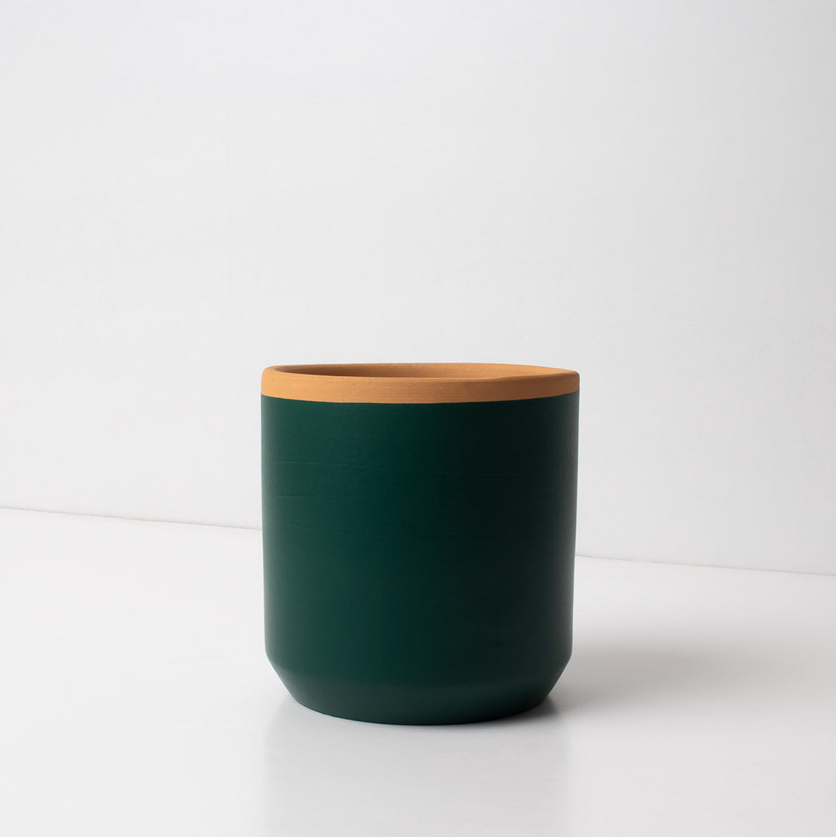Macetero de Terracota Verde Helecho 13 cm – Hecho a Mano por Artesanos, Maceta Decorativa - Resetea_0
