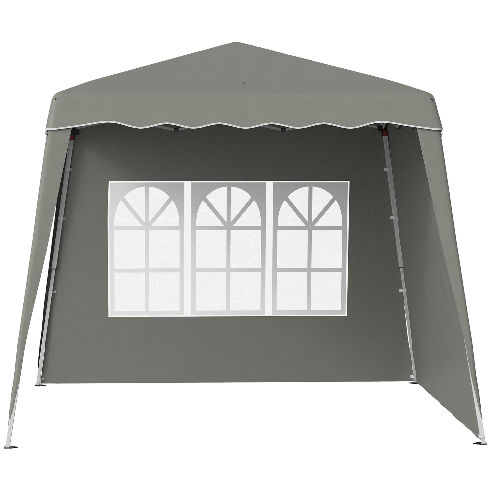 Outsunny Carpa Plegable Pop-up 2,89x2,89 M 2 Paredes Laterales Altura Ajustable_3