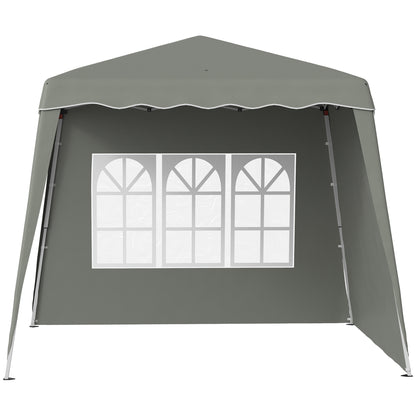 Outsunny Carpa Plegable Pop-up 2,89x2,89 M 2 Paredes Laterales Altura Ajustable_3