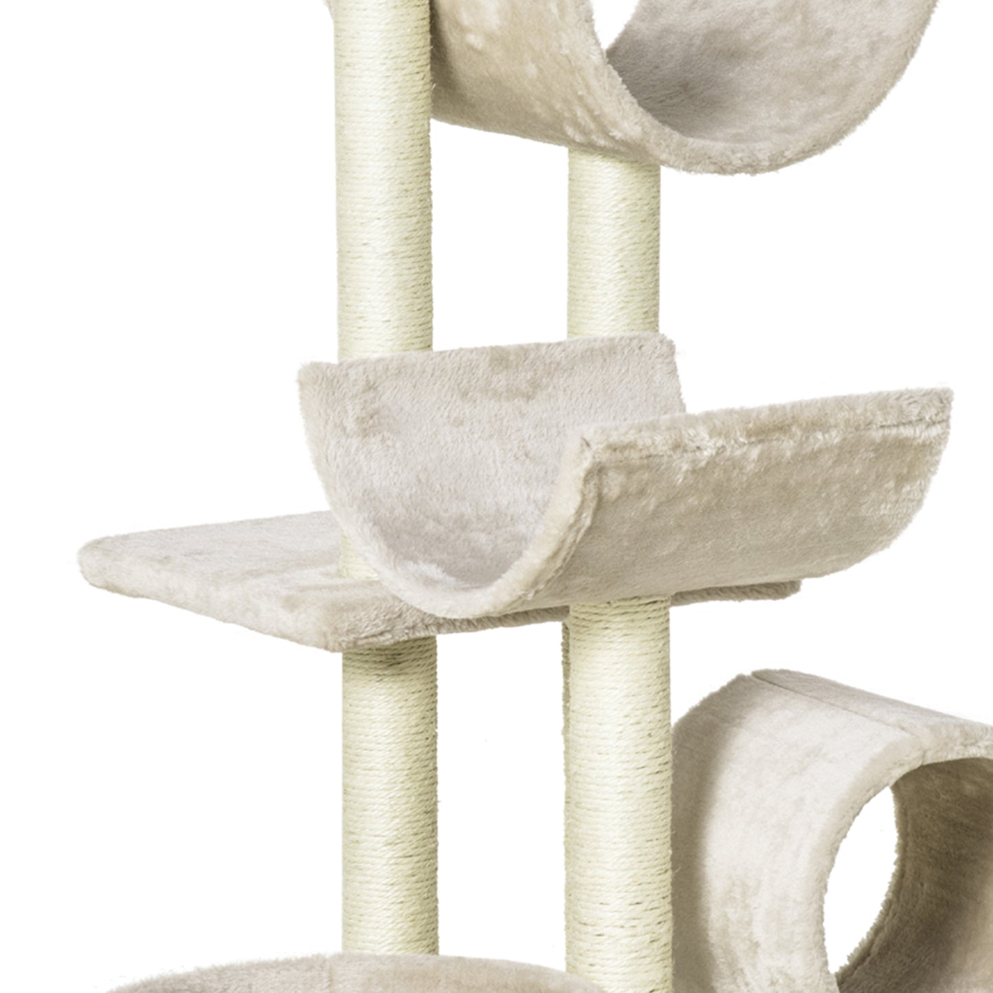 Pawhut Rascador Para Gatos 105cm Árbol Rascador Grande Centro Actividad Sisal_4