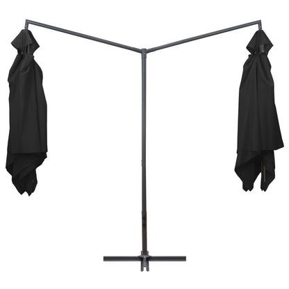 Sombrilla Doble De Jardín Palo De Acero Negro 250x250 Cm_1