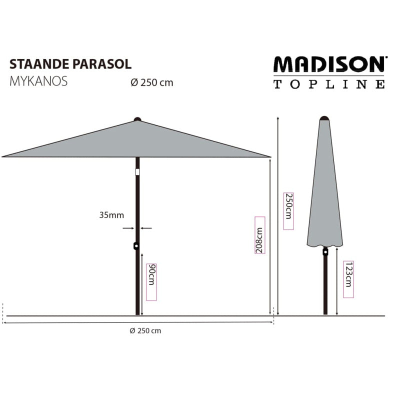 Madison Sombrilla De Jardín Mykanos Color Crudo 250 Cm_5