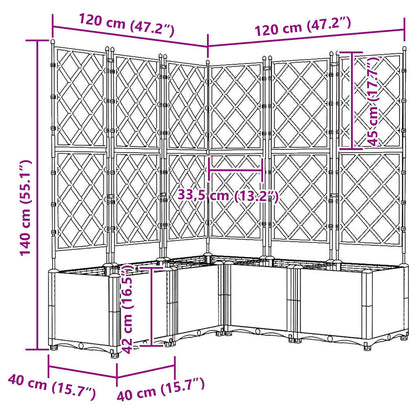 Vidaxl Maceta De Jardín Con Enrejado 5 Pcs Gris Claro_2
