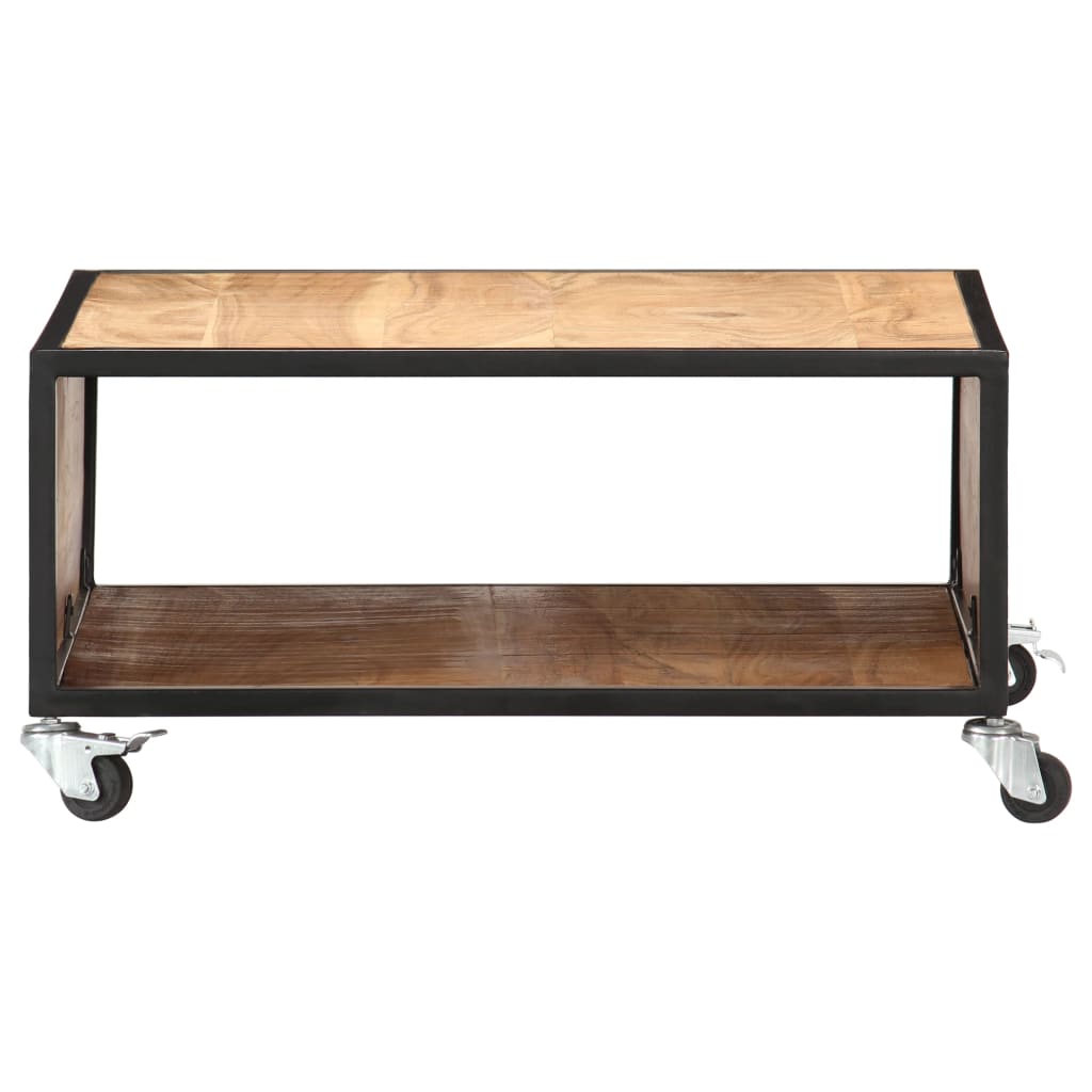 Mesa De Centro De Madera Maciza De Acacia 70x70x32 Cm_0