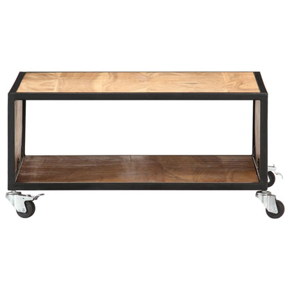 Mesa De Centro De Madera Maciza De Acacia 70x70x32 Cm_0