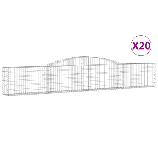 Cestas De Gaviones 20 Uds Forma De Arco Hierro 400x30x60/80 Cm_0