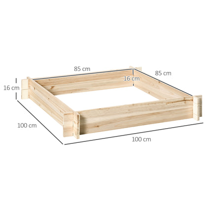 Arriate De Madera Outsunny Madera De Abeto Madera Natural 100x100x16 Cm_2