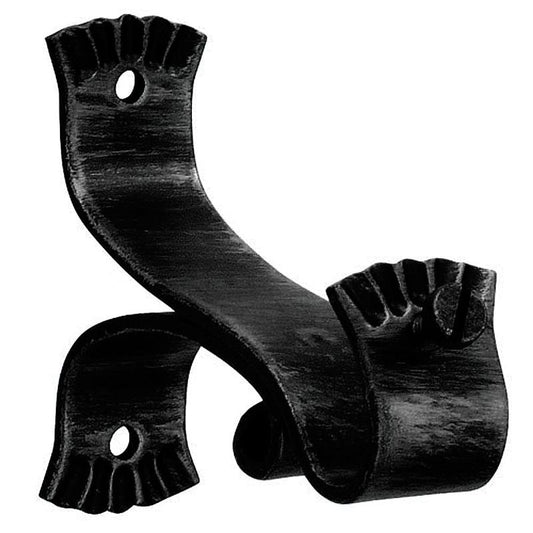 Soporte Forja Ø 20 Mm. Ola Largo Negro   Juego 2 Piezas_0