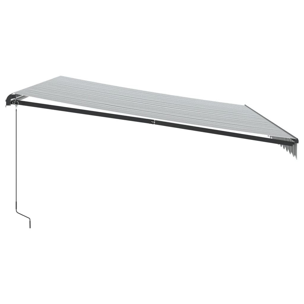 Toldo Retráctil Manual Luz Led Antracita Y Blanco 500x350 Cm_4