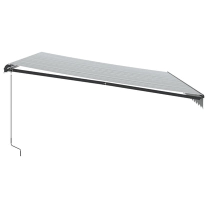 Toldo Retráctil Manual Luz Led Antracita Y Blanco 500x350 Cm_4
