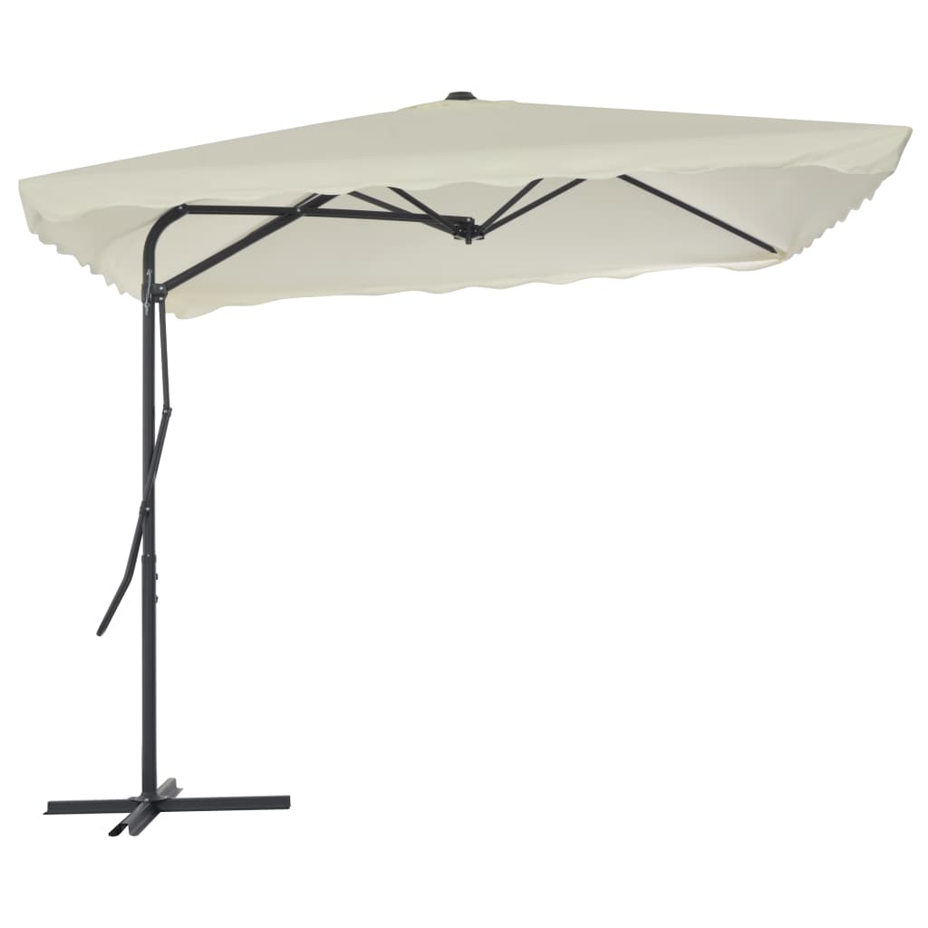 Sombrilla De Jardín Con Palo De Acero Arena 250x250 Cm_1