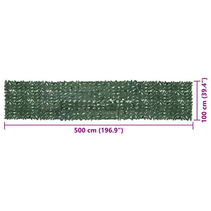 Vidaxl Toldo Para Balcón Con Hojas Verde Oscuro 500x100 Cm_2