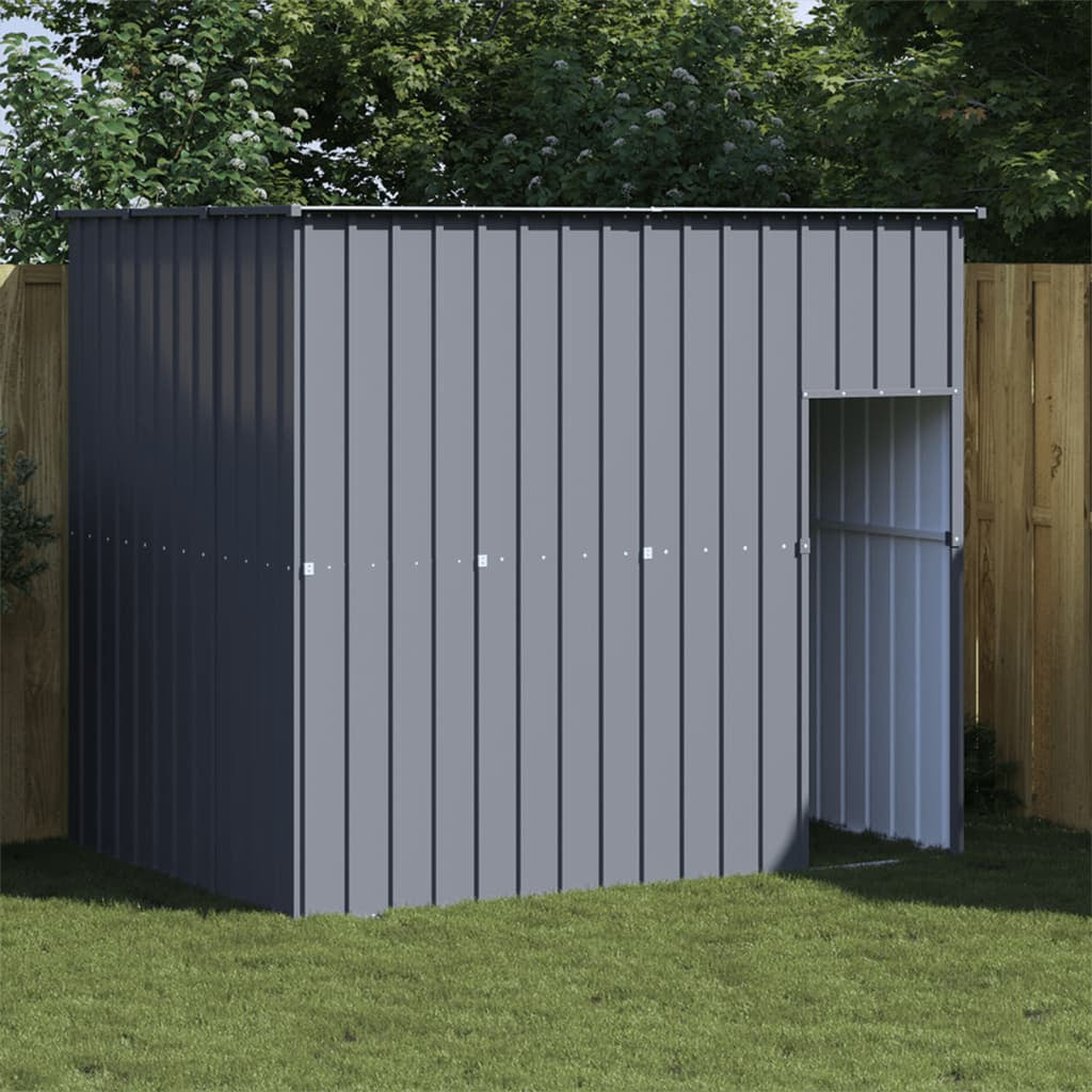 Vidaxl Caseta Perros Con Tejado Acero Galvanizado Gris 214x153x181 Cm_1