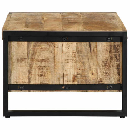 Mesa De Centro De Madera Maciza De Mango Rugosa 90x50x36 Cm_4