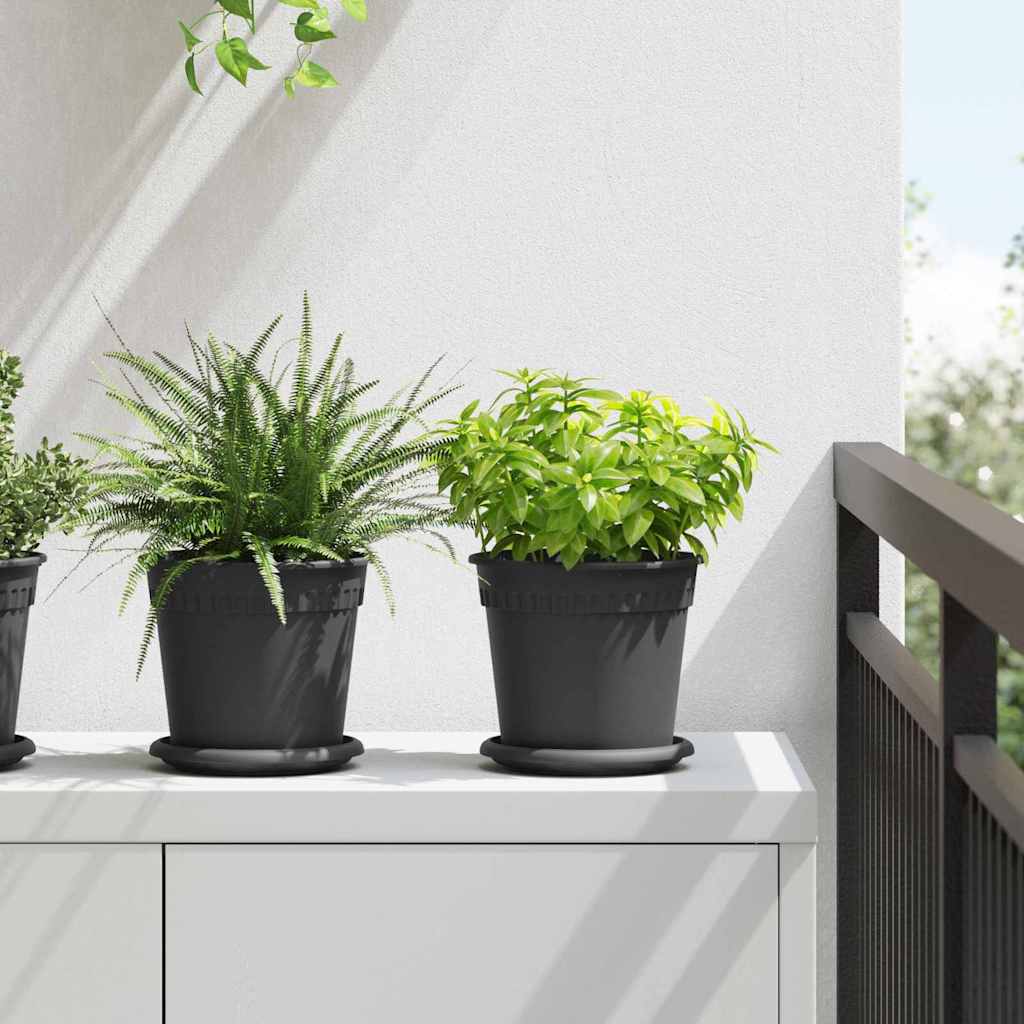 Macetas 24 Uds. Negro Plástico_1