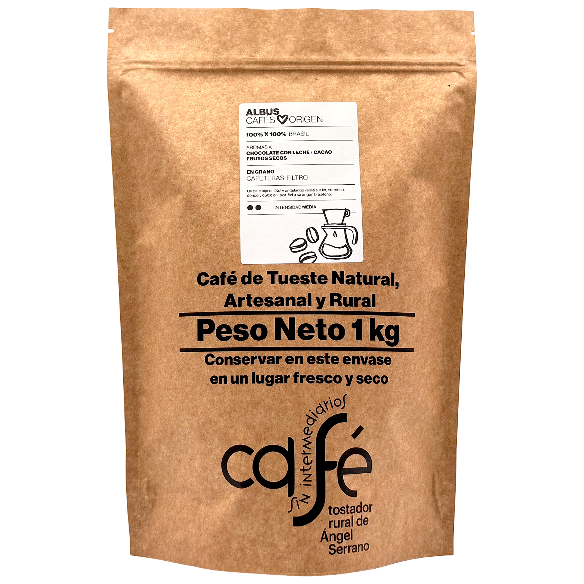 Cafe Sin Intermediarios Café Brasil Albus En Grano Para Filtro 1 Kg_0