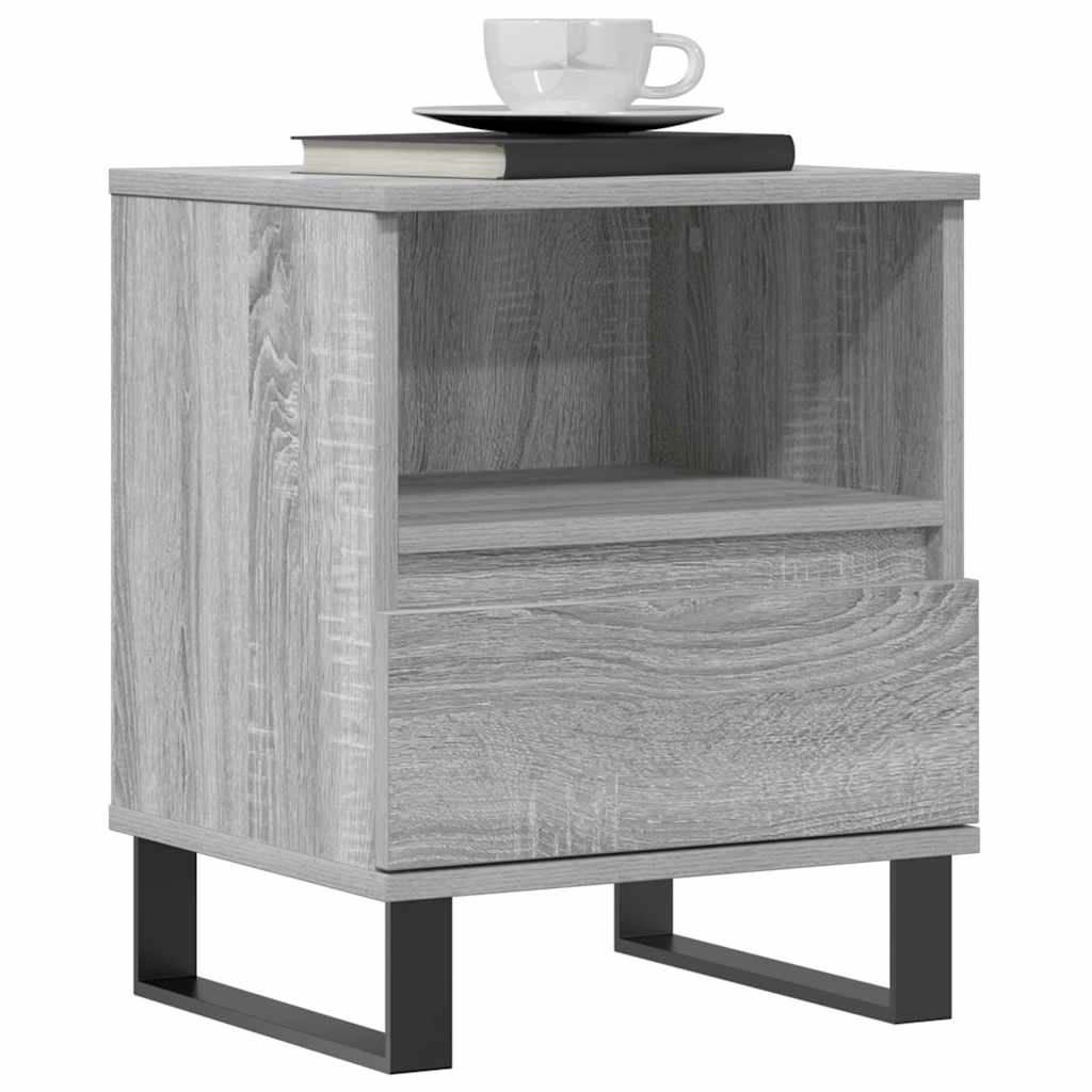 Mesita De Noche 2 Uds Madera Ingeniería Gris Sonoma 40x35x50 Cm_2