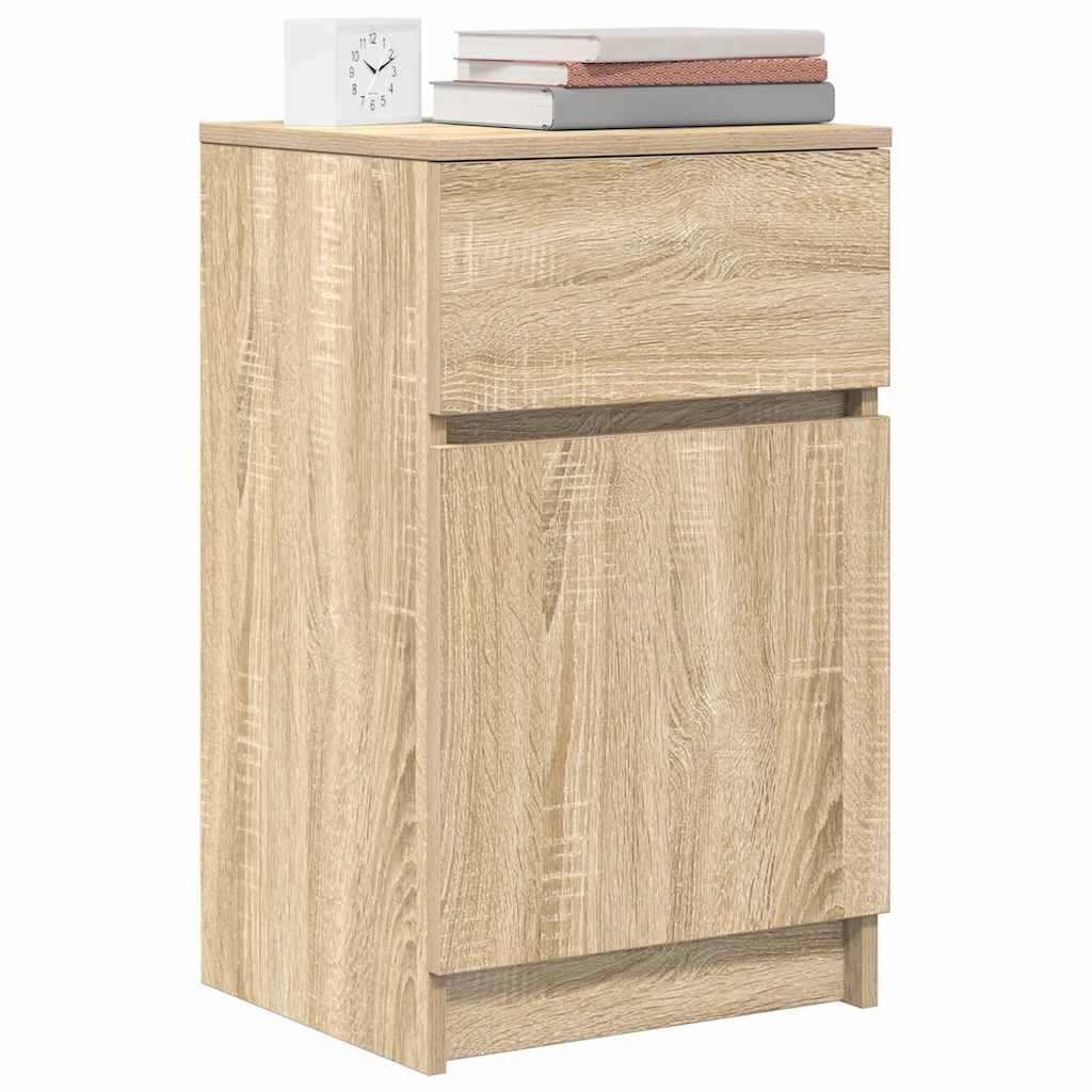 Mesitas Noche 2 Uds Madera Ingeniería Roble Sonoma 39x35x65 Cm_2