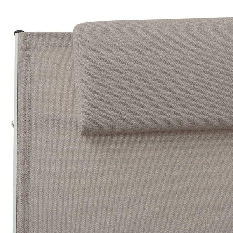 Vidaxl Tumbona Con Cojín De Textilene Gris Taupe_5