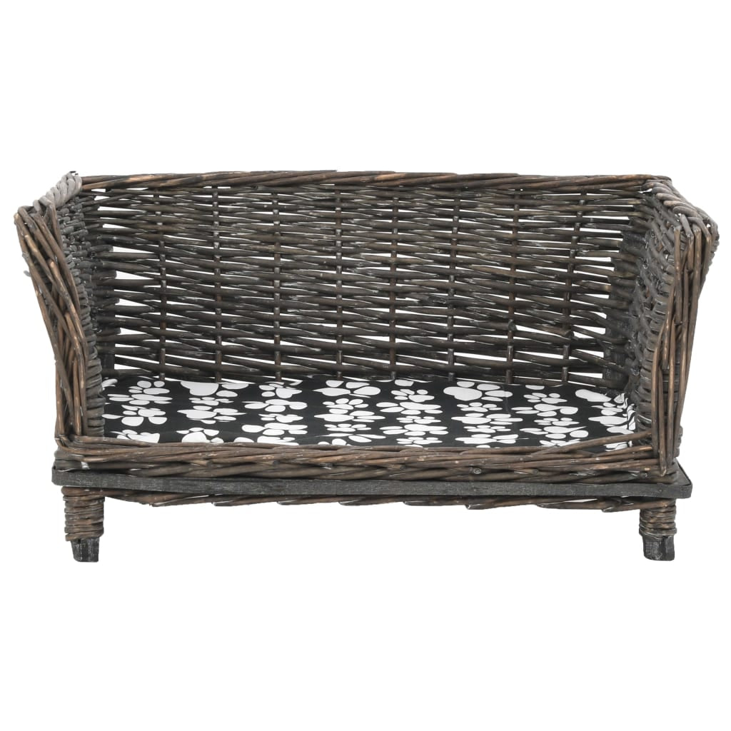 Vidaxl Cesta Para Perros Con Cojín Sauce Natural Gris 50x33x30 Cm_1
