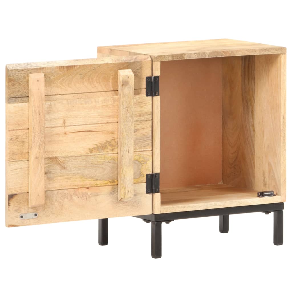 Mesita De Noche De Madera Maciza De Mango 40x30x51 Cm_2