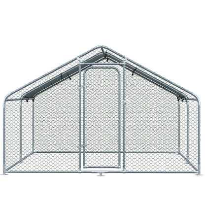 Pawhut Gallinero Exterior Grande De Metal Galvanizado 3x4x1,95 M Plata_3