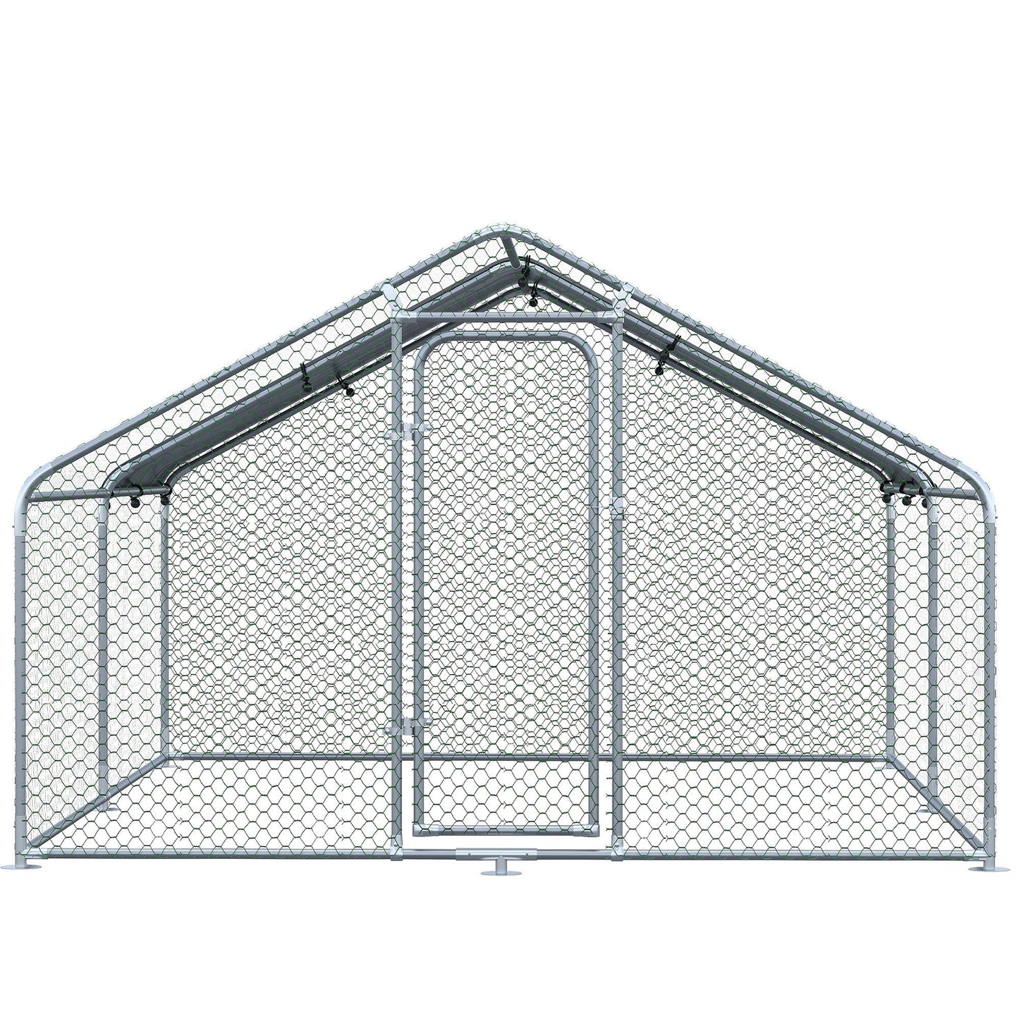 Pawhut Gallinero Para Exterior Grande De Metal Galvanizado 300x400x195 Cm_3