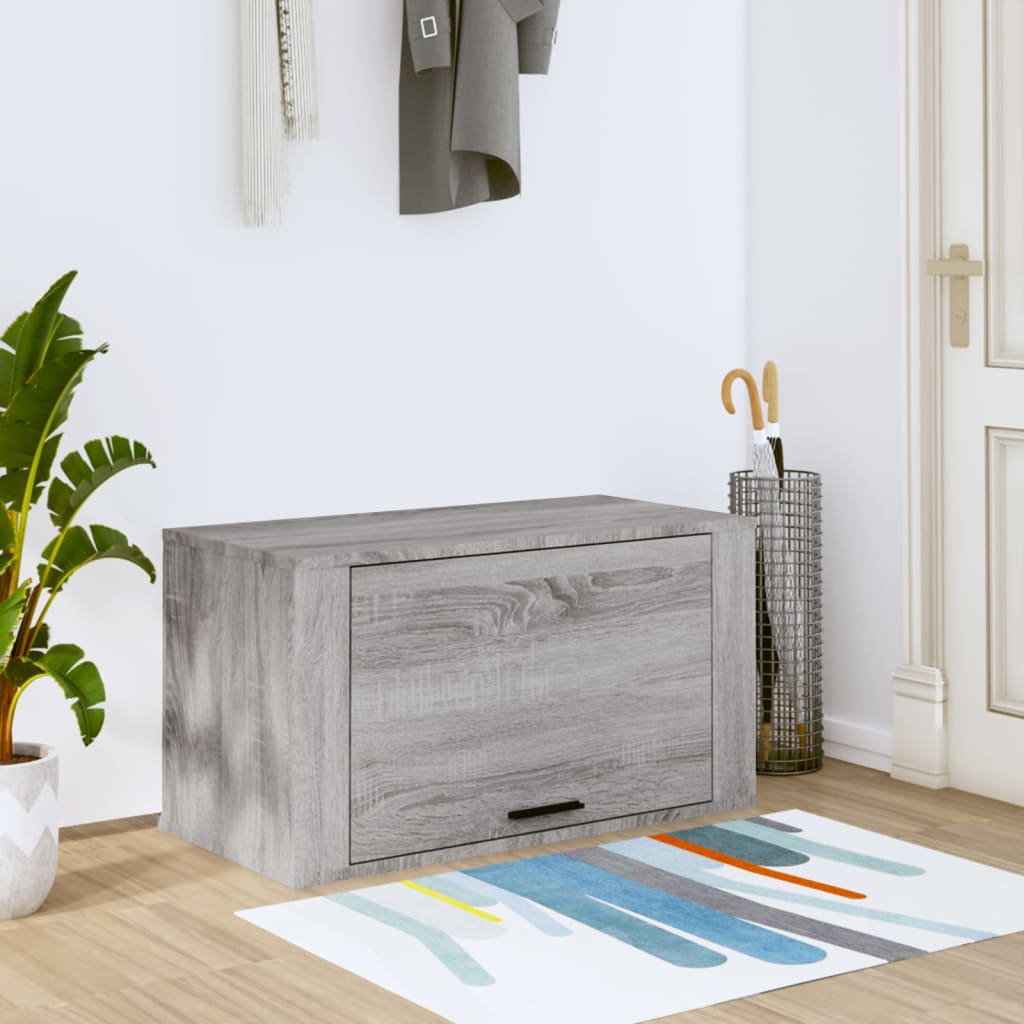 Mueble Zapatero Pared Madera De Pino Gris Sonoma 70x35x38 Cm / Vetonek_5