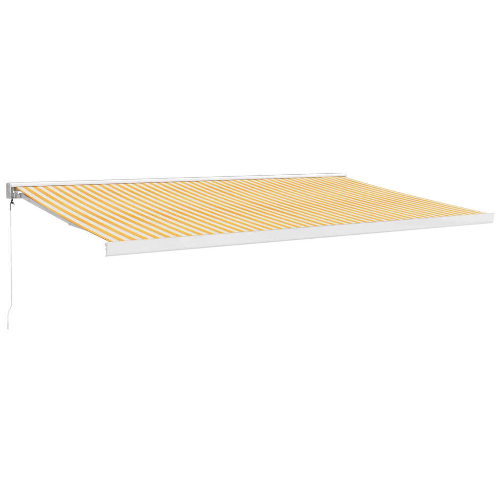 Toldo Retráctil Aluminio Y Tela Amarillo Y Blanco 5x3 M_0