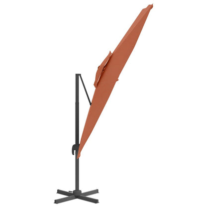 Vidaxl Sombrilla Colgante De Doble Techo Terracota 400x300 Cm_3