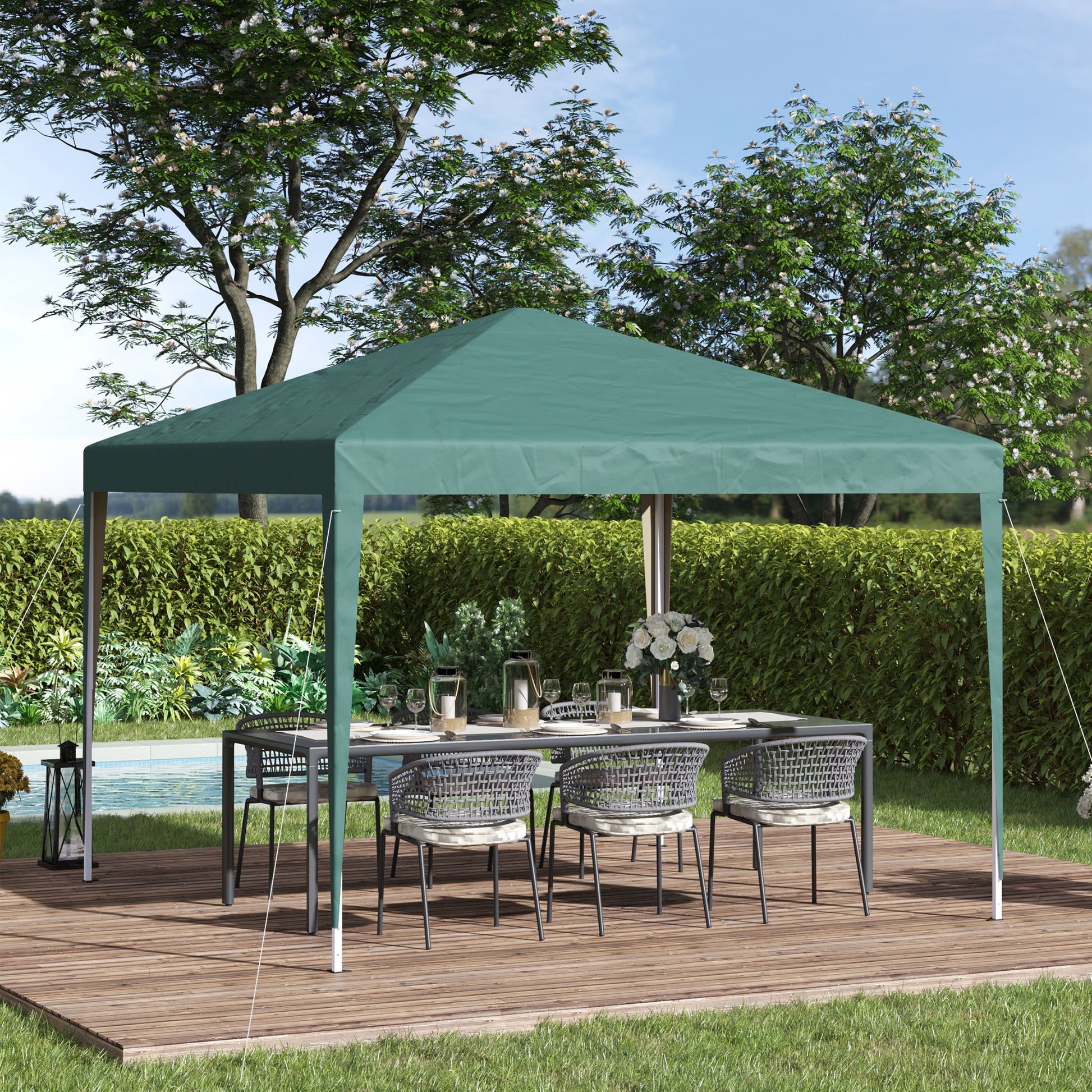 Outsunny Carpa Plegable 3x3 M Con Bolsa De Transporte Altura Ajustable Verde_1